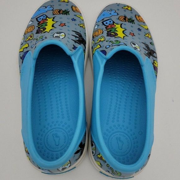 Native Kids Slippers Slip On Loafer Waterproof Blue Graphic Print Round Toe J3 - Picture 6 of 8